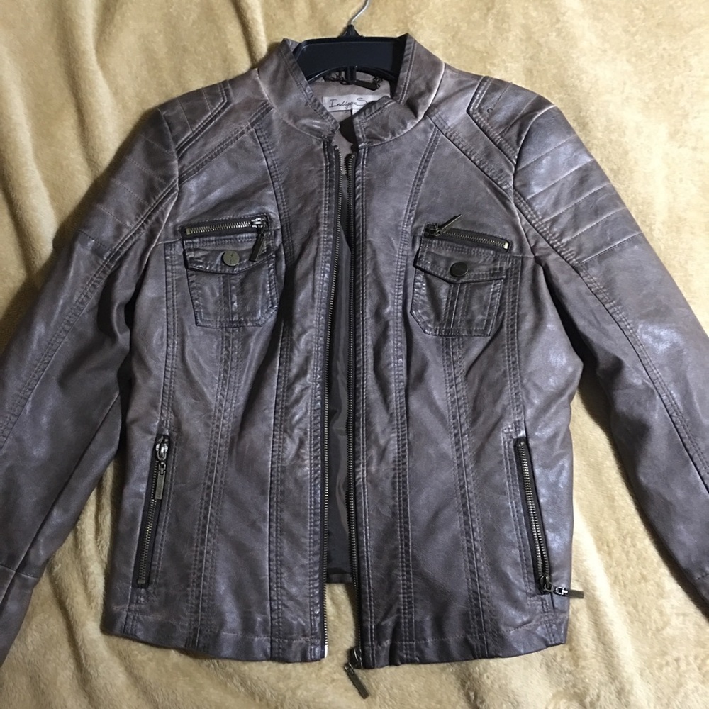 Indigo saints faux leather jacket